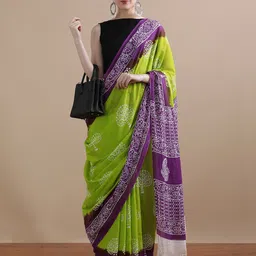 Jaipur Kurti Printed Pure Cotton Saree-picture-52