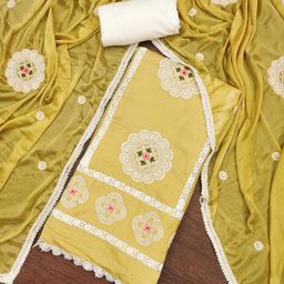 Blissta Floral Embroidered Unstitched Dress Material-image-98