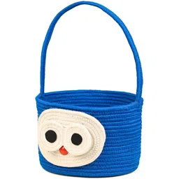Ariya Storage Basket Sky Blue Cotton Blend Multipurpose Toy Organizer-58