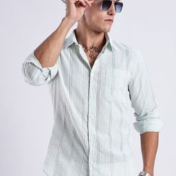 HERE&NOW Men Slim Fit Striped Casual Shirt-picture-45