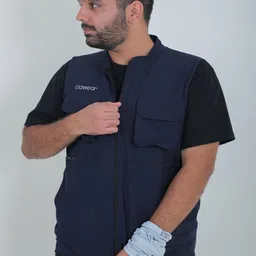 Clawear Men Solid Open Front Jacket-19