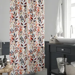 ArtzFolio White & Brown Printed Waterproof Shower Curtains-image-75