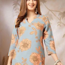 Anouk Floral Printed Straight Kurti-picture-1