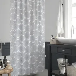 ArtzFolio Grey & White Printed Waterproof Shower Curtain-image-86