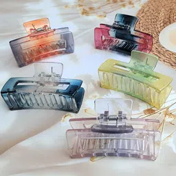 DIVASTRI Women Set of 5 Dual Shade Rectangular Claw Clip-picture-33