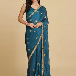ASISA Embellished Embroidered Poly Georgette Saree-picture-15