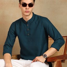 FUBAR Men Geometric Printed Daily Straight Short Kurta-image-84