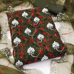 SHADOW & SAINING Embroidered Organza Unstitched Dress Material-picture-24