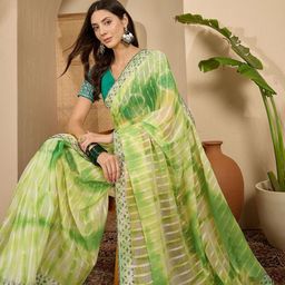 Sangria Tie and Dye Embroidered Poly Chiffon Saree-picture-8