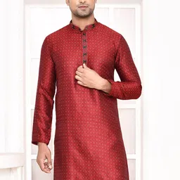 MAAHI FABS Men Polka Dot Thread Work Kurta-image-81