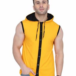 BEYOU FASHION Men Hooded Pockets Slim Fit T-shirt-image-61