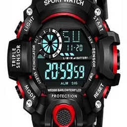 Hala Men Pack of 2 Dial & Regular Straps Digital Watch Combo-SSA- Red+Blue image 2