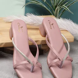 CHINRAAG Women Solid Block Sandals with Bows-50
