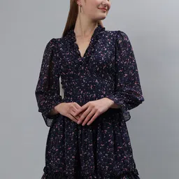 ETRAANA Floral Print Georgette Fit & Flare Midi Dress-picture-41