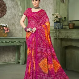 LeeliPeeri Designer Bandhani Poly Chiffon Designer Bandhani Saree-picture-13