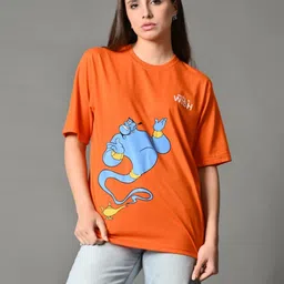 CORSICA Women Genie Bio Finish Graphic Printed Round Neck Cotton Oversized T-shirt-picture-4