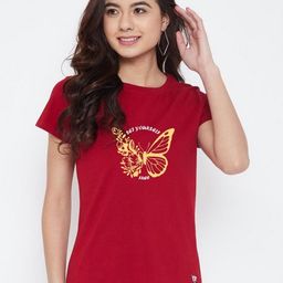 HESHA Women Graphic Printed Round Neck Pure Cotton Relaxed Fit T-shirt-picture-8
