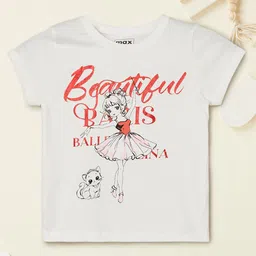 max Girls Typography Printed Round Neck Pure Cotton T-shirt-image-36