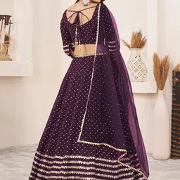 DIVASTRI Embellished Sequinned Semi-Stitched Lehenga & Unstitched Blouse With Dupatta image 4