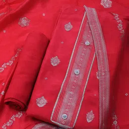 Meena Bazaar Floral Woven Design Unstitched Dress Material-image-91
