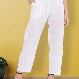 all about you Women Floral Embroidered Mid-Rise Smart Easy Wash Trousers-image-92