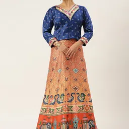 Kaizen TEXO FAB Printed Satin Semi-Stitched Lehenga & Unstitched Blouse-picture-54