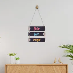 Kuber Industries Black & Pink 3 Layered Wooden Inspirational Quotes Wall Hanging-image-15