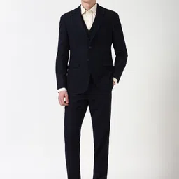 Peter England Elite Striped Slim Fit Single-Breasted Three Piece Formal Suit-picture-31