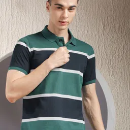 COBB Men Colourblocked Polo Collar Cotton T-shirt-picture-25