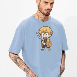 MaverIQ Men Graphic Printed Round Neck Cotton Oversized T-shirt-picture-1
