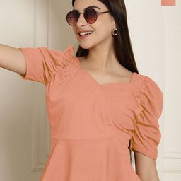 Metronaut Wome Pack Of 2 Puff Sleeve Peplum Top-picture-23