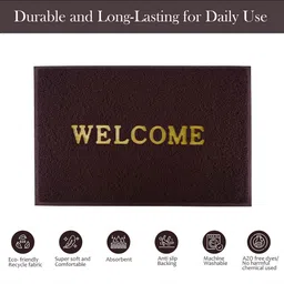 Kuber Industries 2-Pcs Green & Brown Rectangular Doormats image 4
