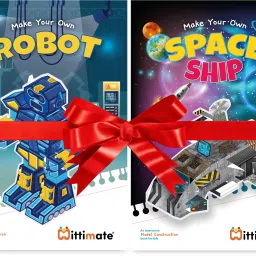 Make your own construction model book: Space Ship and Robot-image-1