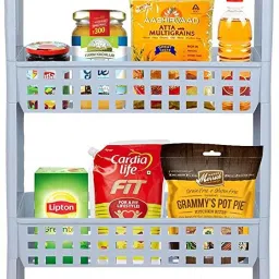 4 Layer | Grey | SLIM Classic Luxe- Smart Storage Organizer – Multipurpose & Easy-To-Move Slide Out Shelf Rack Trolley (Plastic) With Wheels for Kitchen | Bedroom | Bathroom | Home | Pantry | Washing & Utility Area Plastic Kitchen Trolley-image-51