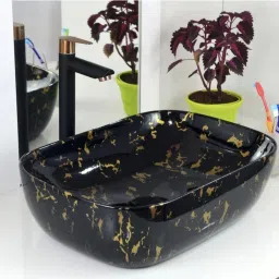 Premium Designer Ceramic Wash Basin (45x33x12.7cm) For Living Room | Bathroom Table Top Basin-picture-2