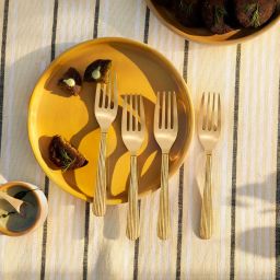Celestial Brass Fork Brass Salad Fork Set-image-29