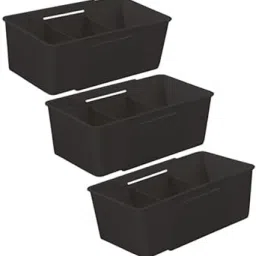 Plastic Multipurpose Plastic Retractable Expandable Storage Set for Home Cabinets - 3pcs Storage Basket-image-1