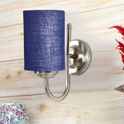 Devansh Blue Textured Metal Contemporary Cylinder Shaped Wall Lamp-21