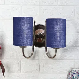 Devansh Blue Metal Traditional Cylinder Shaped Wall Lamp-picture-12
