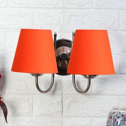 Devansh Orange Metal Contemporary Frustum Shaped Wall Lamp-image-49