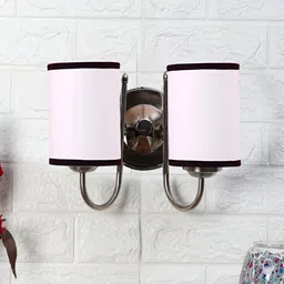 Devansh White & Black Metal Traditional Cylinder Shaped Wall Lamp-image-19