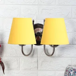 Devansh Yellow Metal Traditional Frustum Shaped Wall Lamp-2