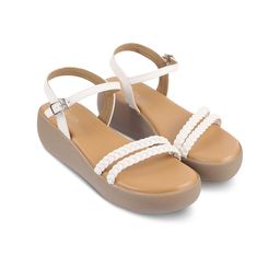 Tresmode Textured Open Toe Backstrap Wedges image 1