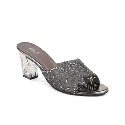 Inc 5 Gunmetal-Toned Ethnic Block Heels-image-85