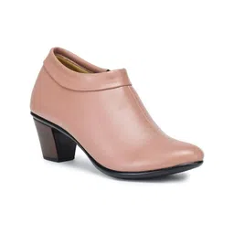 Shezone Peach-Coloured Block Boots image 2
