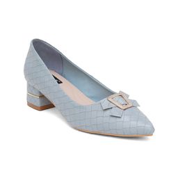 Sherrif Shoes Textured Block Pumps with Bows image 2