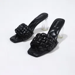 LULU & SKY Textured Open Toe Block Heels image 2