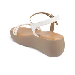 Tresmode Textured Open Toe Backstrap Wedges image 3