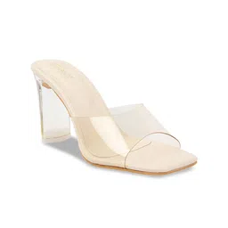 Shoetopia Cream-Coloured Block Heels image 4