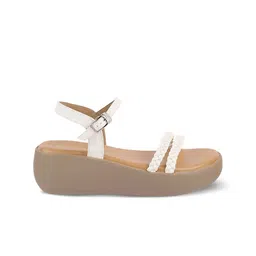 Tresmode Textured Open Toe Backstrap Wedges image 4